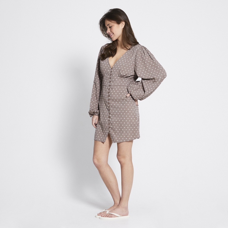 Smocked waist crepe dress "Gabby"